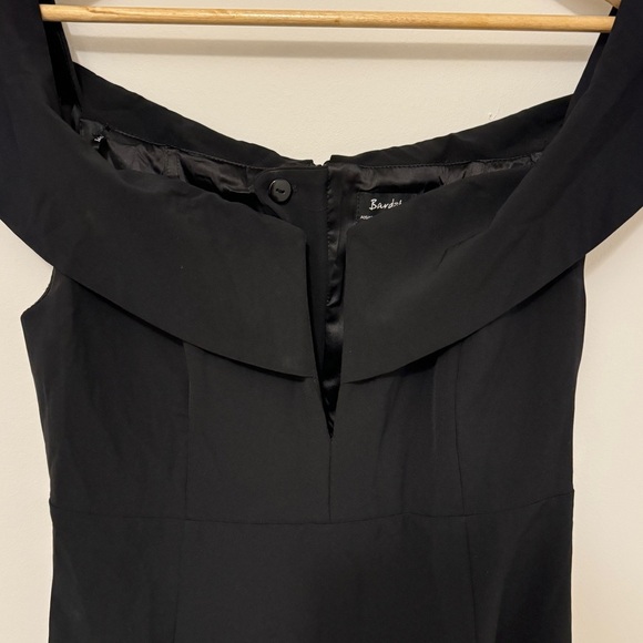 Bardot Off the Shoulder Midi Dress Size Medium 8 Black Cocktail Event Party - Picture 3 of 11